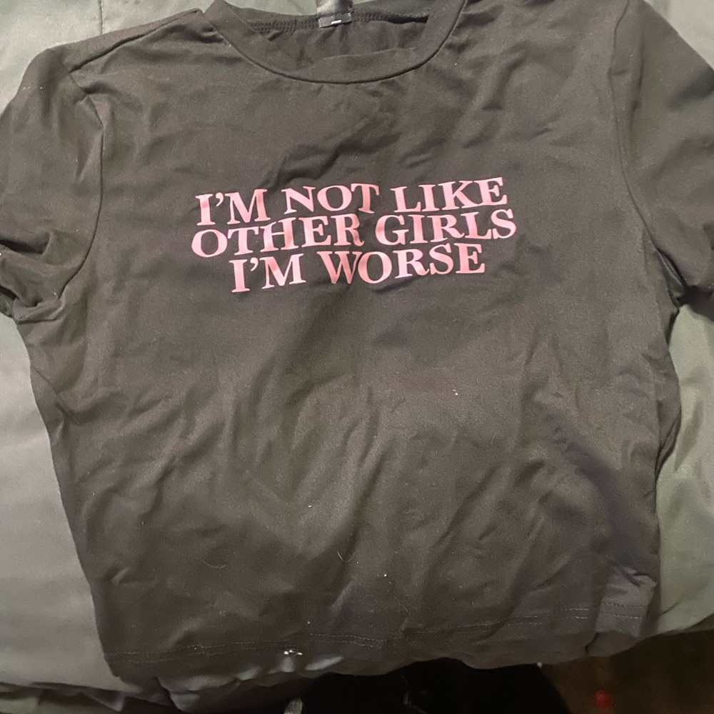 Black T-Shirt with Pink Graphic I’m not like other girls